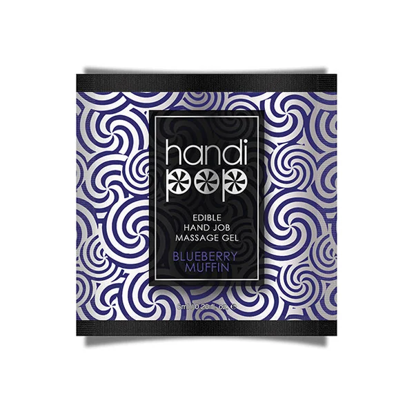 Handipop Hand Job Massage Gel Single Use Packet - 6 Ml Blueberry Muffin