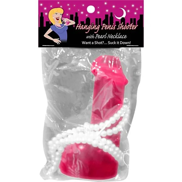 Hanging Penis Shooter With Pearl Necklace Bachelorette Party Supplies
