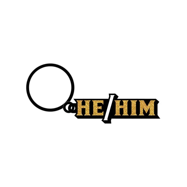 He/Him Keychain