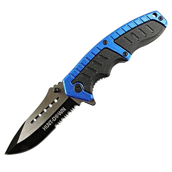 Hunt-Down 8.5″ Blue & Black Folding Spring Assisted Knife Stainl