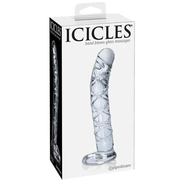 Icicles No. 60 Hand Blown Glass G Spot Dong – Clear