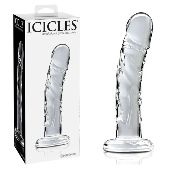 Icicles No. 62 Clear Glass 6.5 Inch Dildo by Pipedream Products