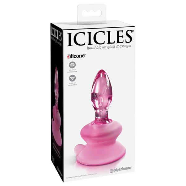 Icicles No. 90 Hand Blown Glass Massager - Pink