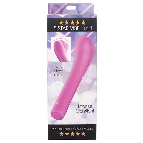 Inmi 5 Star 9X Come-Hither G-Spot Silicone Vibrator - Pink