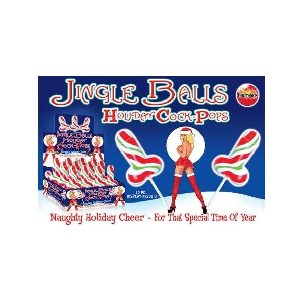 JINGLE BALLS HOLIDAY COCK POPS 12PC DISPLAY