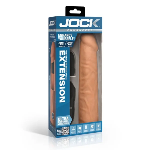 Jock Vibrating 9 Inch Penis Extension with Remote - Medium