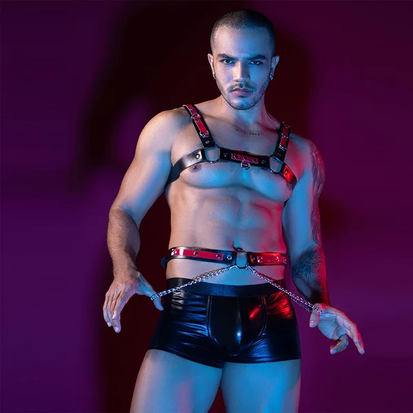 JSY – 3PC Set Harness & Belt with Wetlook Short