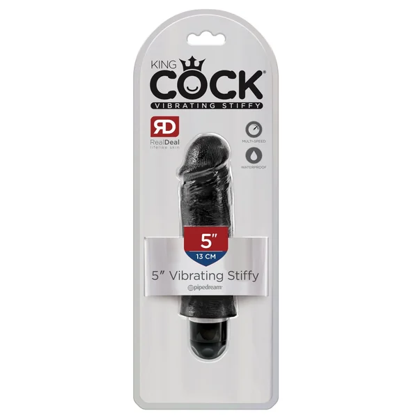 King Cock 5" Vibrating Stiffy Black