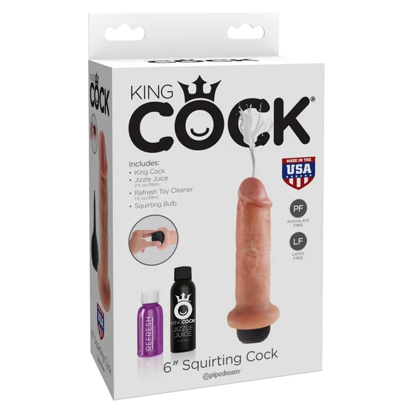 King Cock 6" Squirting Cock - Flesh