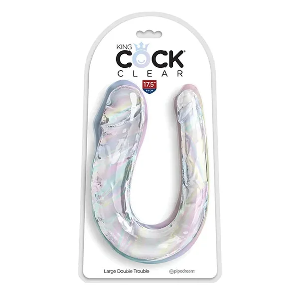 King Cock Clear 17.5″ Double Trouble Dildo – Clear