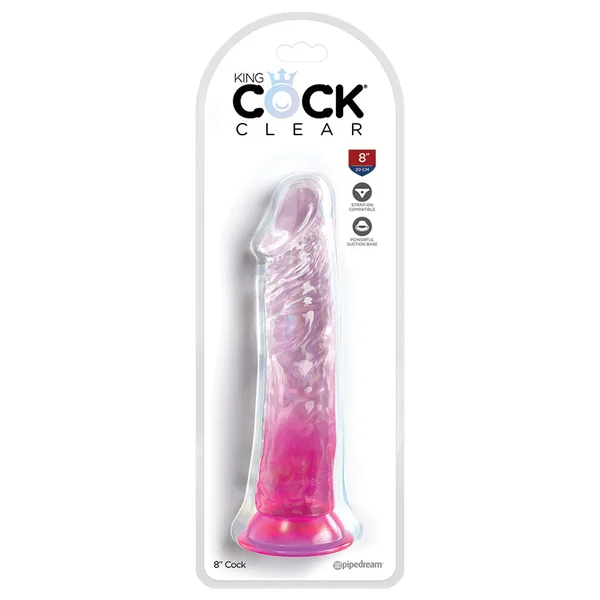 King Cock Clear 8" Cock - Pink