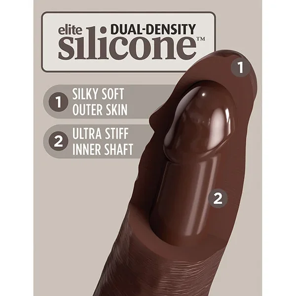 King Cock Elite 7″ Dual Density Silicone Cock – Brown