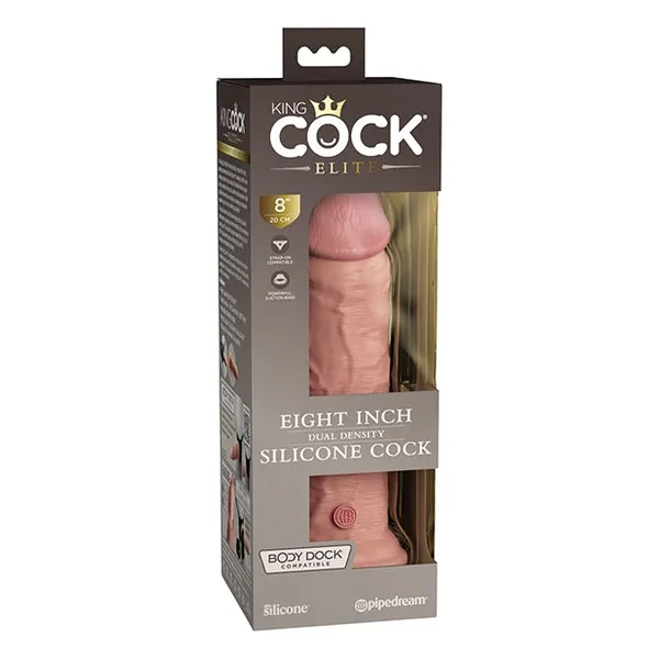 King Cock Elite 8″ Dual Density Silicone Cock – Light