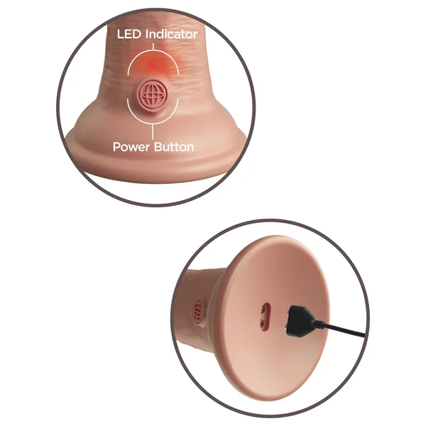 King Cock Elite 8 Inch Vibrating Silicone Dual Density Cock - Light