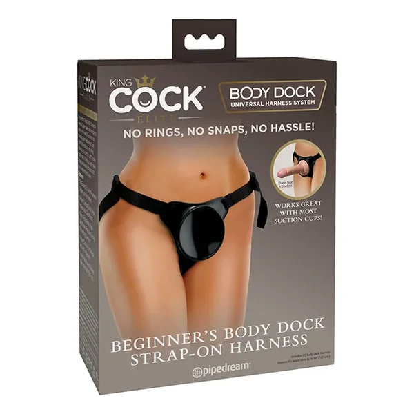 King Cock Elite Beginner’s Body Dock Strap On Harness – Black