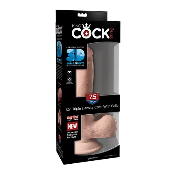 KING COCK PLUS 7.5 IN TRIPLE DENSITY W/ BALLS LIGHT