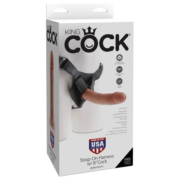 “King Cock Strap On Harness W/8″” Cock”