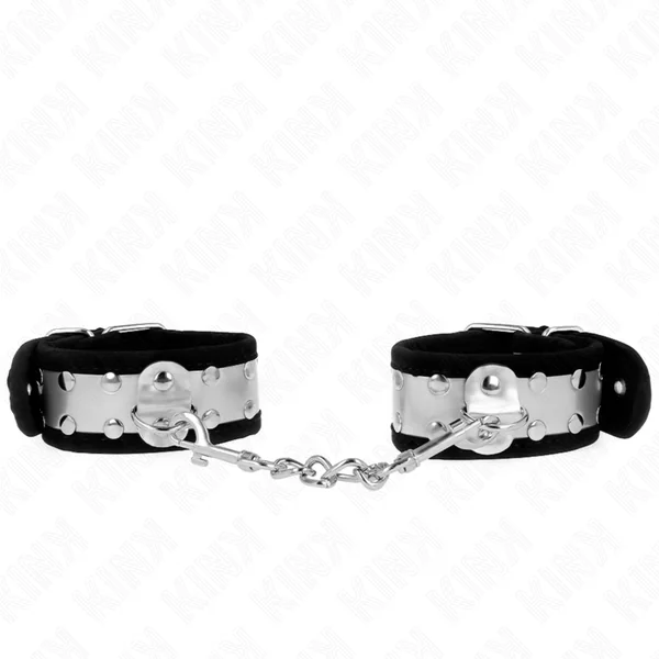 KINK - THIN WRIST RESTRAINTS BLACK / SILVER 30 X 4 CM