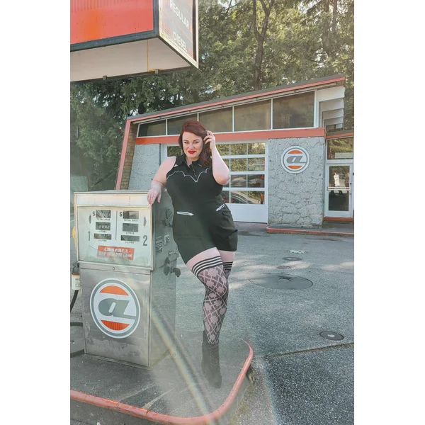 Kix'ies Elle Black Diamond Thigh High