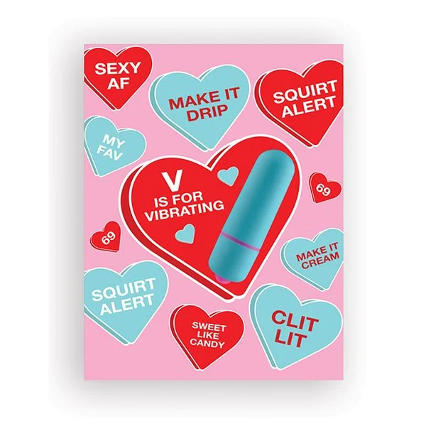 Kush Kards Vibe Hearts Naughty Greeting Card With Vibrator & Towelettes