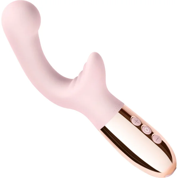 Le Wand XO Waterproof Rechargeable Silicone Dual Stimulation Vibrator - Rose Gold