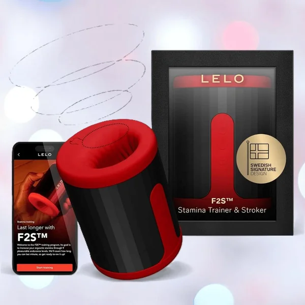 LELO F2S Massager & Stroker: Dual-Ended Masturbator with App Control - Red