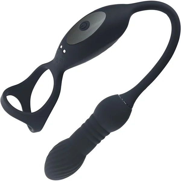 LEVELZ Vibrating & Thrusting Silicone Tri O Cock Ring With Prostate Stimulator