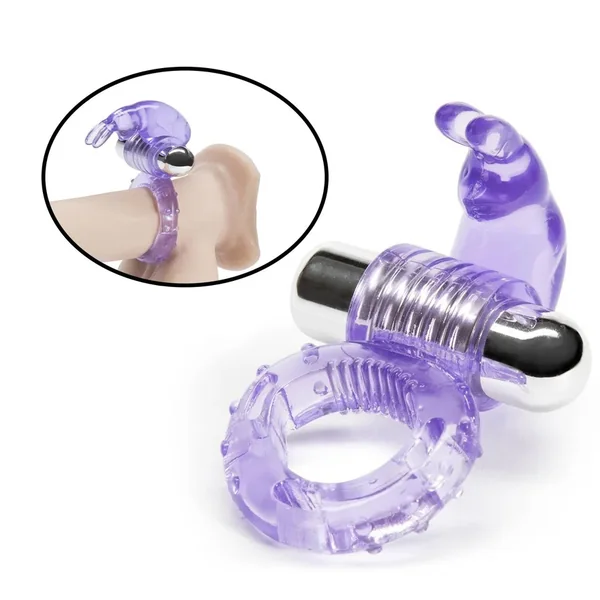 Linx Hopping Hare Vibrating Penis Ring Waterproof Purple