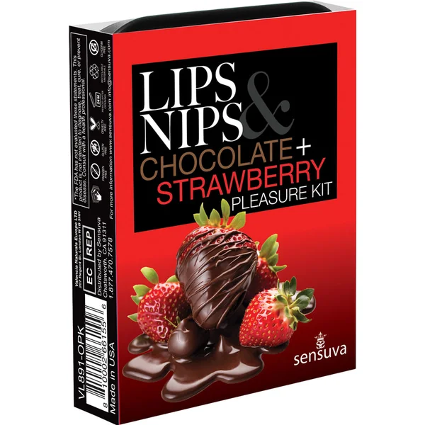 Lips and Nips Pleasure Kit Chocolate-Strawberry