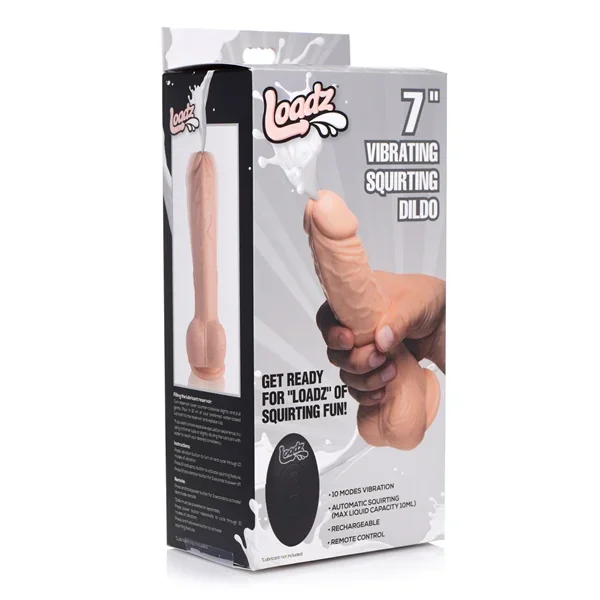 Loadz 8.5″”Vibrating Squirting Dildo – Light