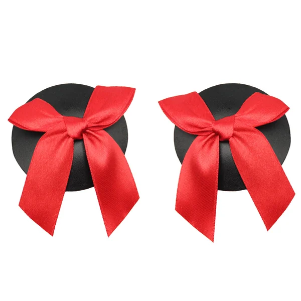 Love in Leather Satin Bow Nipple Pasties