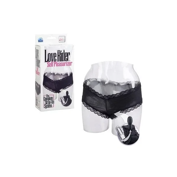 Love Rider Self Pleasurizer Waterproof Vibrating Panty Black