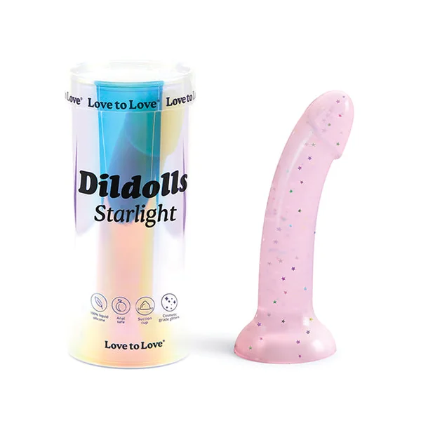 Love To Love Curved Suction Cup Dildolls Starlight - Pink