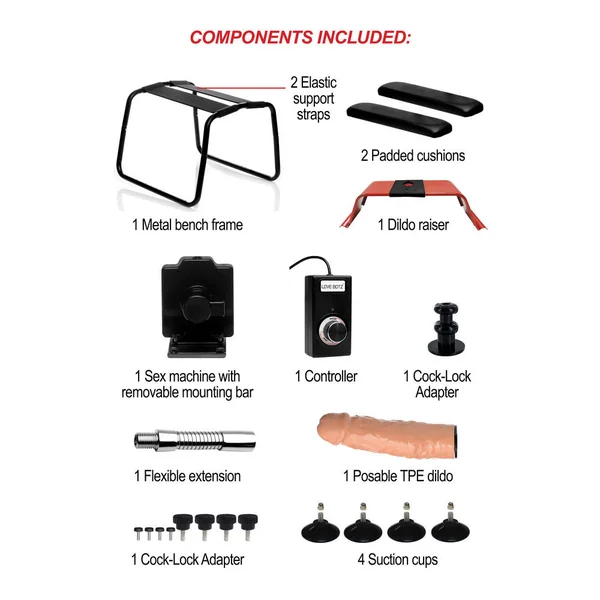 Lovebotz 4-in-1 Bangin Bench w/ Sex Machine