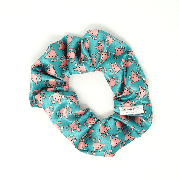Lovely Rose Boutique – Uterus Teal Scrunchie