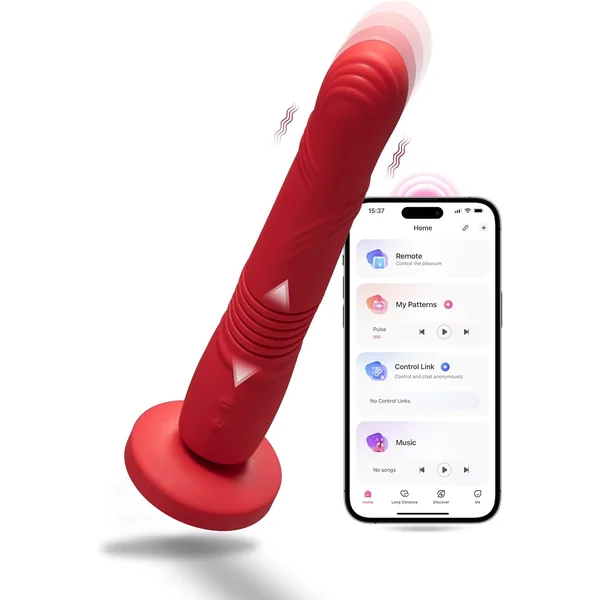 Lovense Gravity App controlled Automatic Thrusting & Vibrating Dildo
