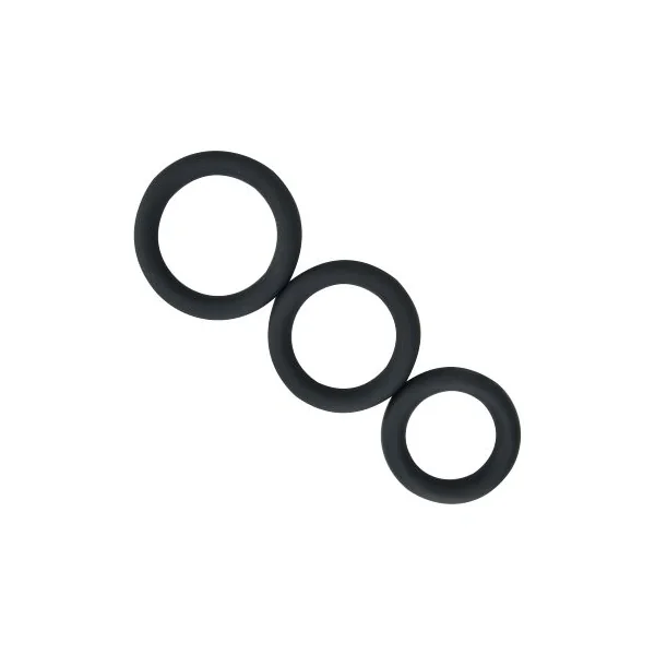 Loving Joy Thick Silicone Cock Rings 3 Pack Grey