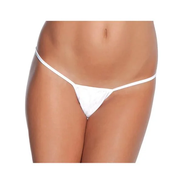 Low Rise Lycra G-string White Xl