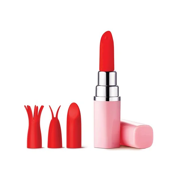 Luv Inc Lipstick Vibrator With 4 Heads