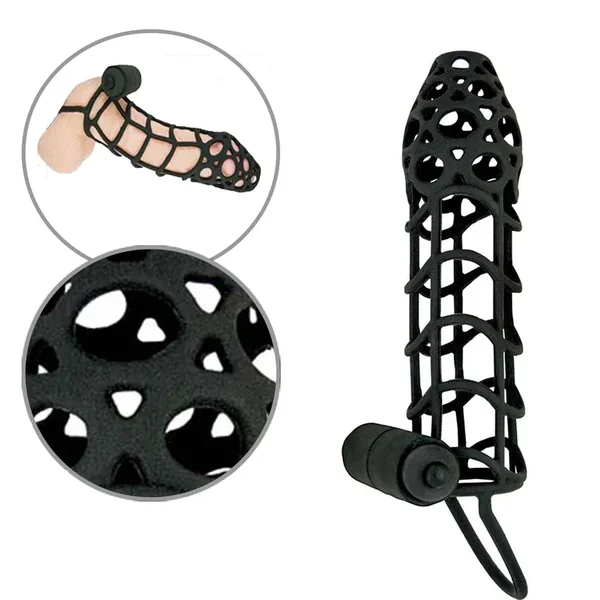 Mack Tuff Vibrating Silicone Cockcage Waterproof Black