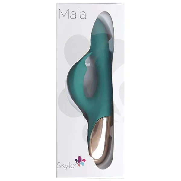 Maia Skyler Rechargeable Silicone Bendable Rabbit - Green 8.5"