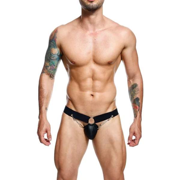 MALE BASICS DNGEON CHAIN JOCKSTRAP BLACK O/S