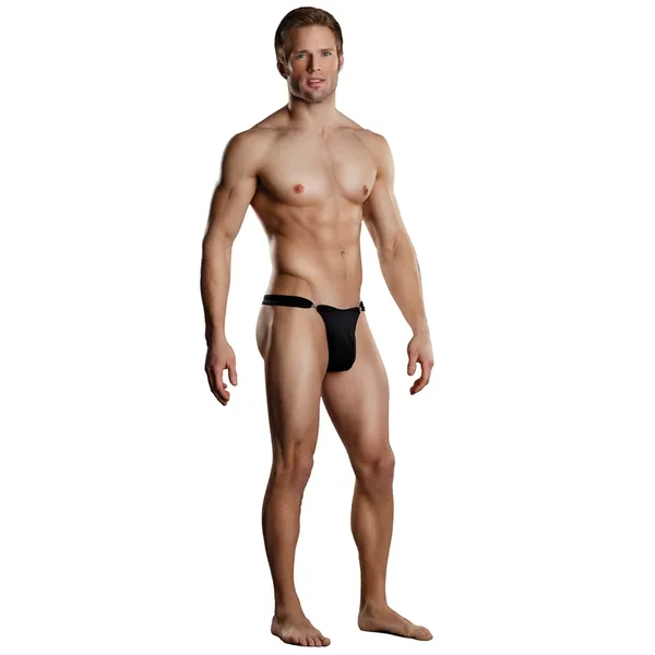 Male Power Bong Clip Thong Black S/M