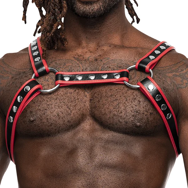 Male Power Leo Faux Leather Studded Chest Harness