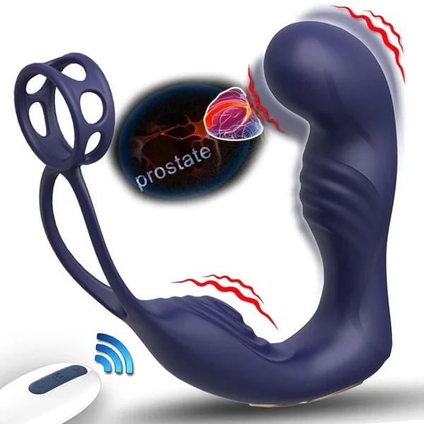 Male Prostate Massage Remote Dual motor Anal Vibrator Delay Ejaculation Cock Ring Testis Stimulate Anus Butt Adult Sex Toys