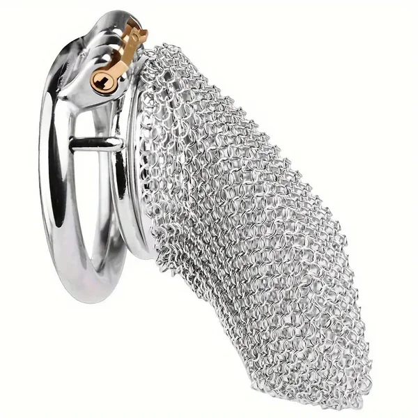 Male Stainless Mesh Metal Chastity Lock Cage Penis Lightweight Anti-Escape