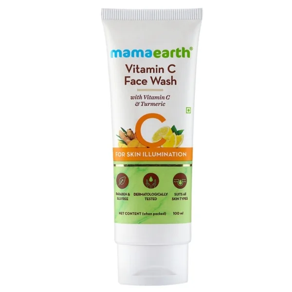 MAMAEARTH VITAMIN C FACE WASH WITH VITAMIN C & TUMERIC FOR SKIN ILLUMINATION (100ml)