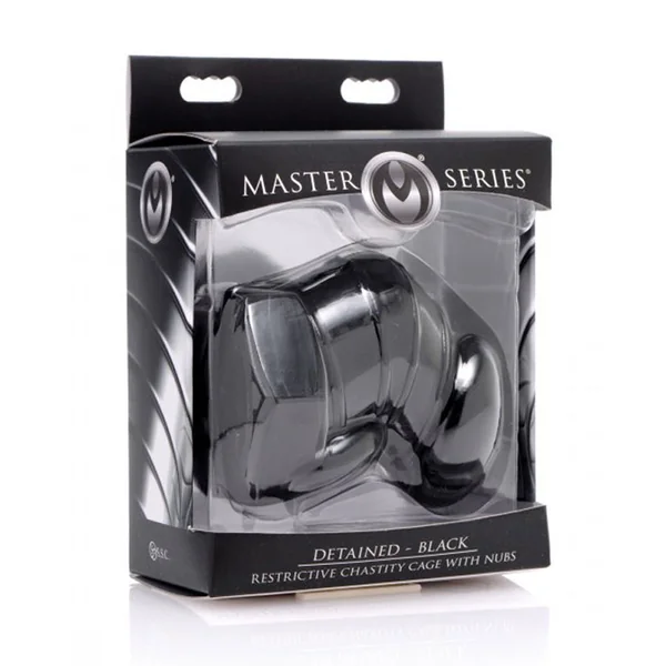 Master Series – Detained Black Restrictive Chastity Cage