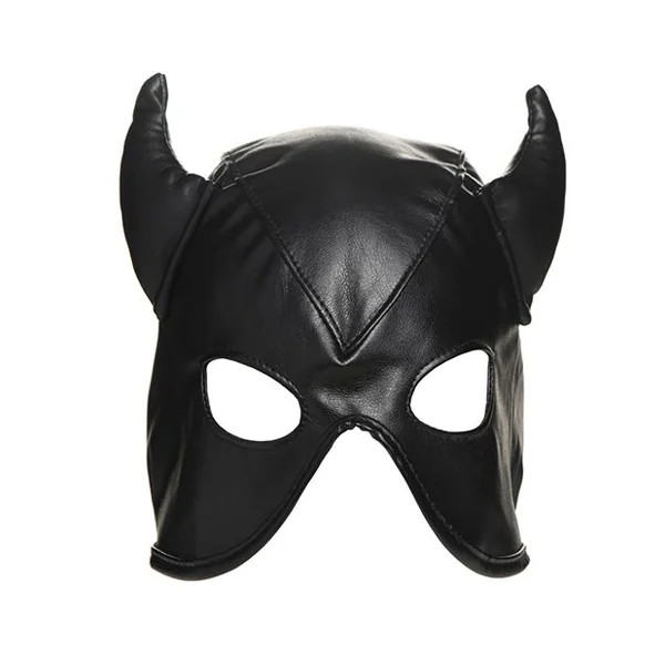 Master Series Dungeon Demon Bondage Hood With Horns