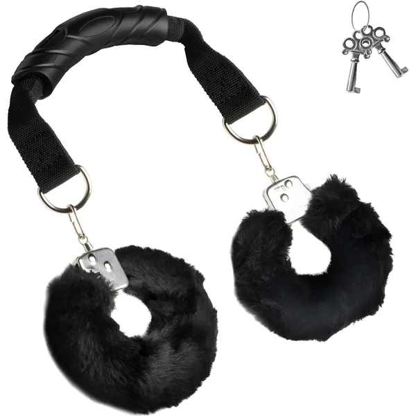 Master Series The Handler Furry Handcuffs With Handle